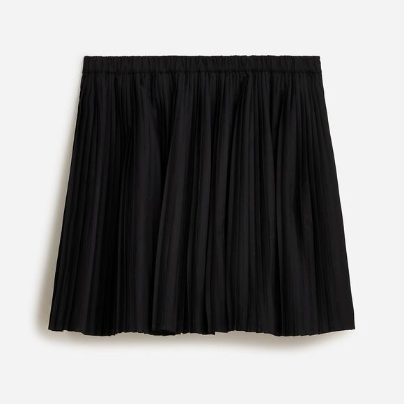 J. Crew Cotton Blend Pull On Elastic Waist Pleated Mini Skirt Black Women's S - Picture 1 of 7